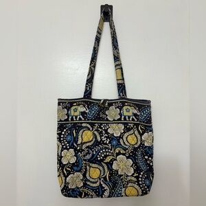VERA BRADLEY | Retired Ellie Blue Pattern | Tote Bag | Quilted Floral Elephant